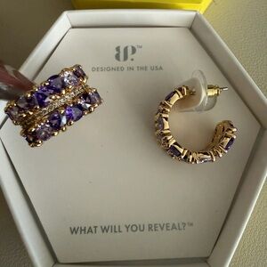 💜 Bomb Party Rare Unicorn Amethyst Gradient Hoop Earrings